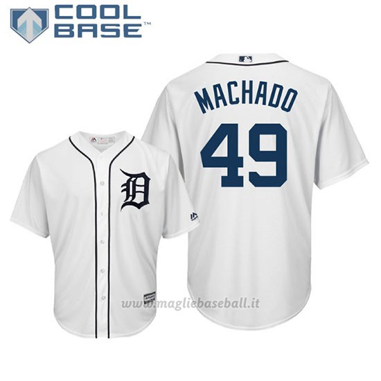 Maglia Baseball Uomo Tigers Dixon Machado Cool Base Majestic 1ªBianco